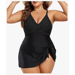 MFAVIP - 3X Elegant Black Women's Swim Dress